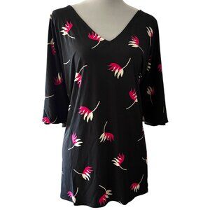 Leota exclusively for Dia & Co Allie flutter sleeve floral tunic top Plus 4X NWT